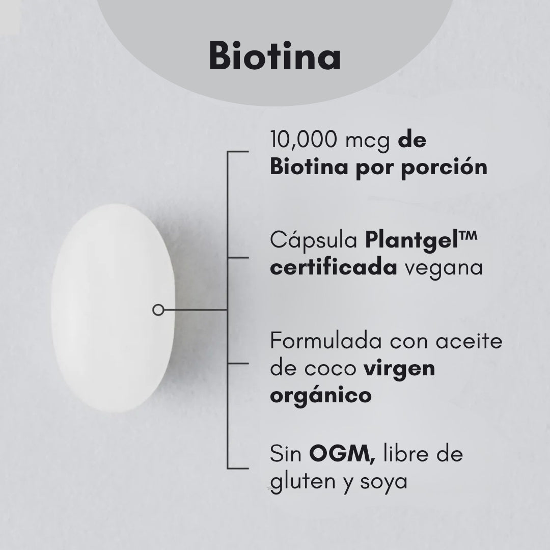 BIOTIN Max Strength™️ – Fórmula Avanzada con Biotina Pura para Brillo, Fuerza y Vitalidad 120 Capsulas