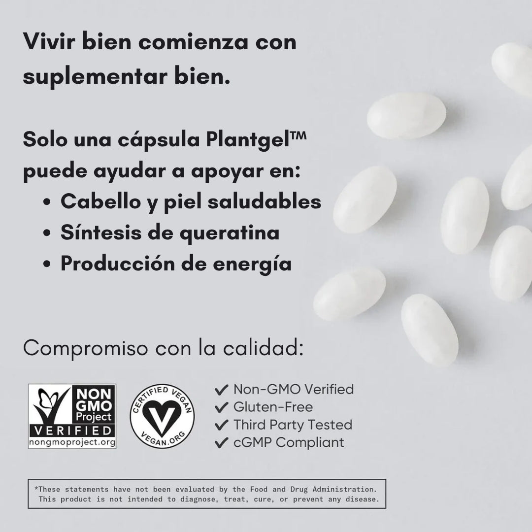 BIOTIN Max Strength™️ – Fórmula Avanzada con Biotina Pura para Brillo, Fuerza y Vitalidad 120 Capsulas