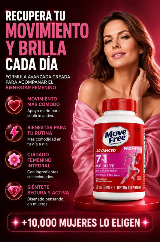 Move Free™️ – Soporte 7 en 1 para Articulaciones, Flexibilidad y Bienestar Femenino