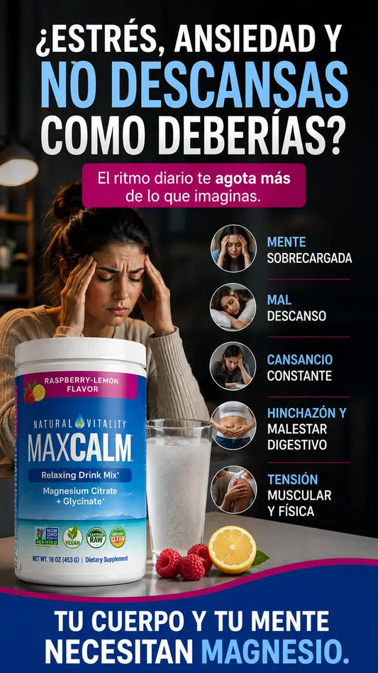 MAX CALM™️ – Magnesio Avanzado para Calmar Estrés, Dormir Profundo y Despertar Renovado