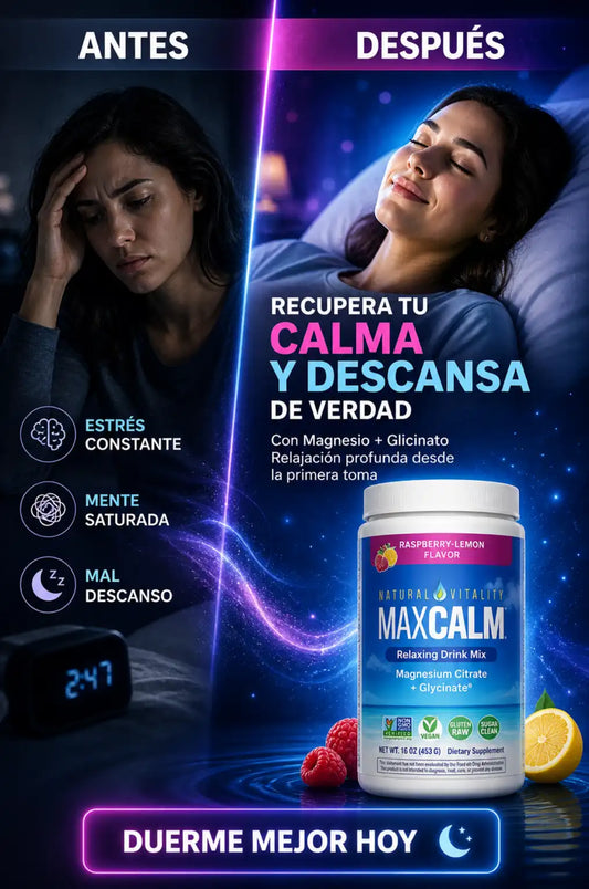 MAX CALM™️ – Magnesio Avanzado para Calmar Estrés, Dormir Profundo y Despertar Renovado